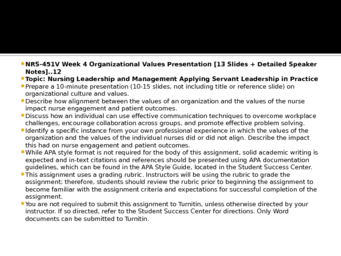 Nursing Leadership and Management NRS 451V Assignments